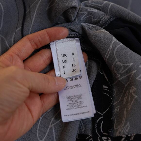 Victoria Victoria Beckham Blue Printed Collared Dress - Size 4 - Picture 5 of 11